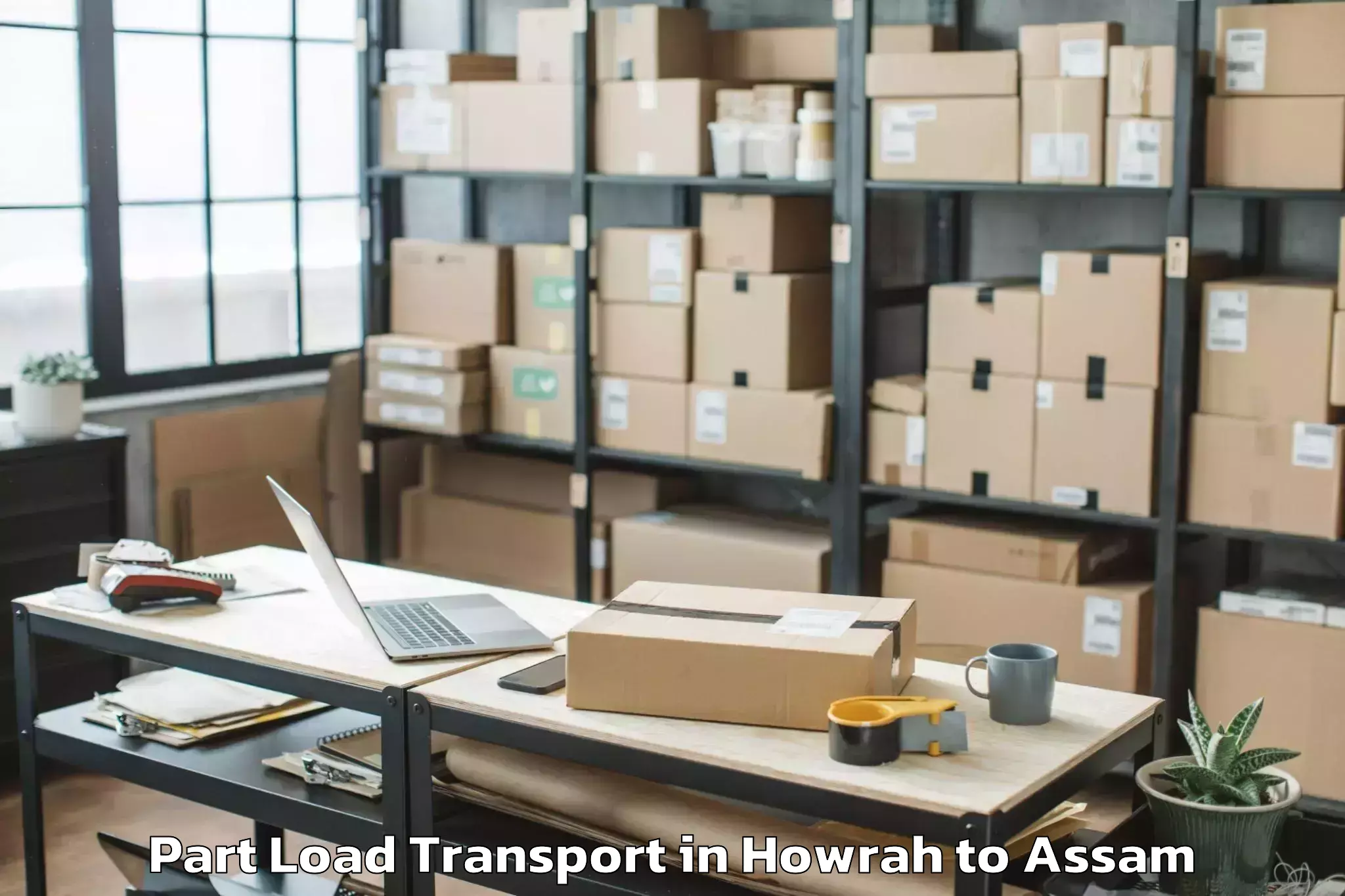 Top Howrah to Hajo Part Load Transport Available